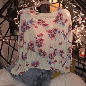 Floral open back shirt